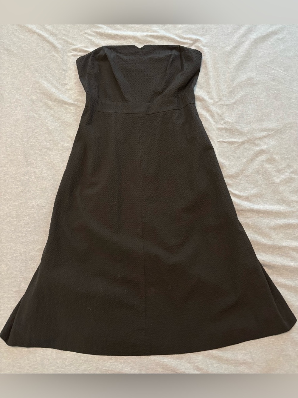 J Crew Strapless Seersucker black dress size 8